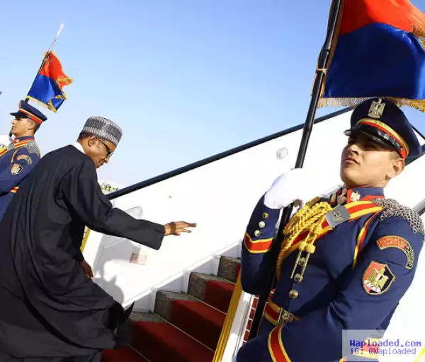Photo: President Buhari Departs Egypt For Abuja